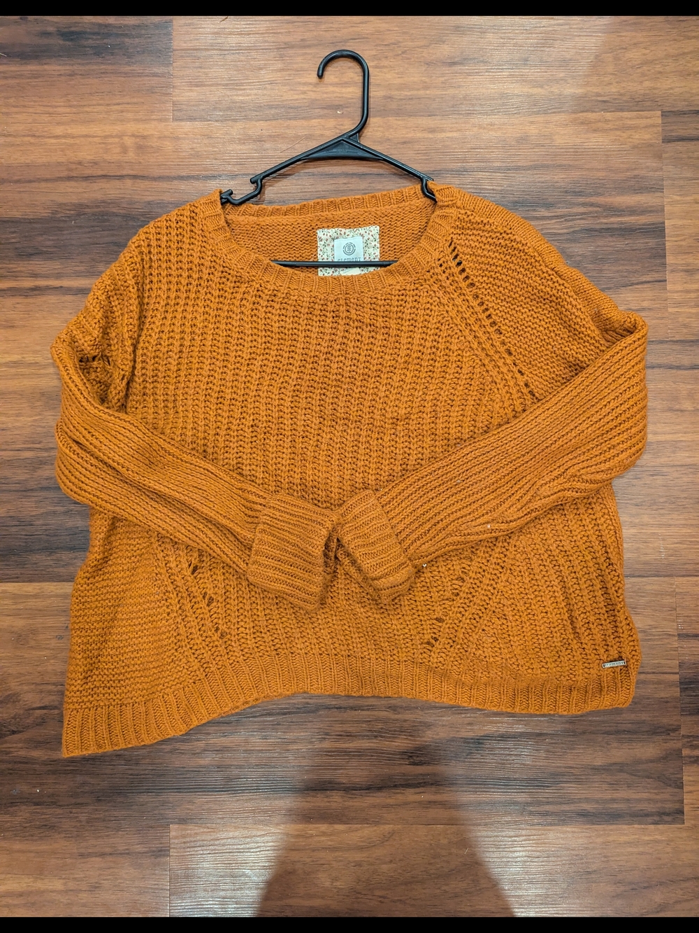 Element Rust Orange Chunky Crewneck Sweater